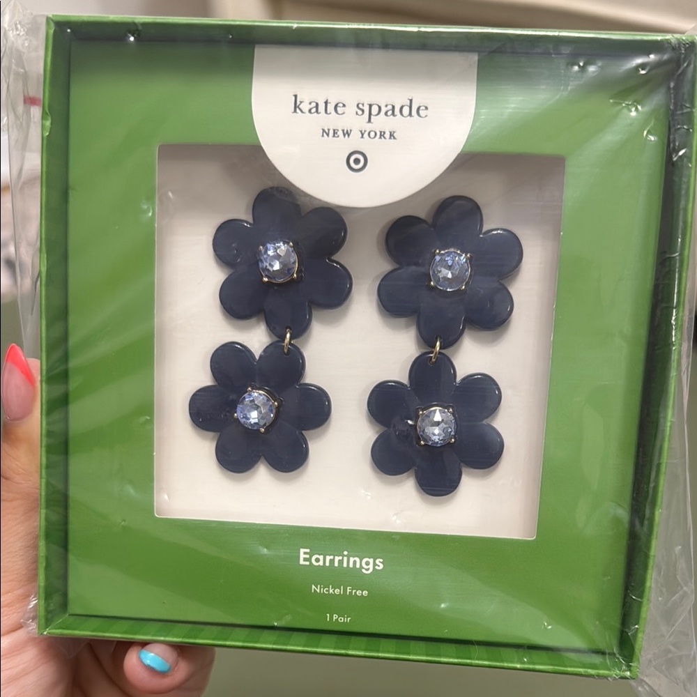 Kate Spade Target Midnight Blue Floral Earrings